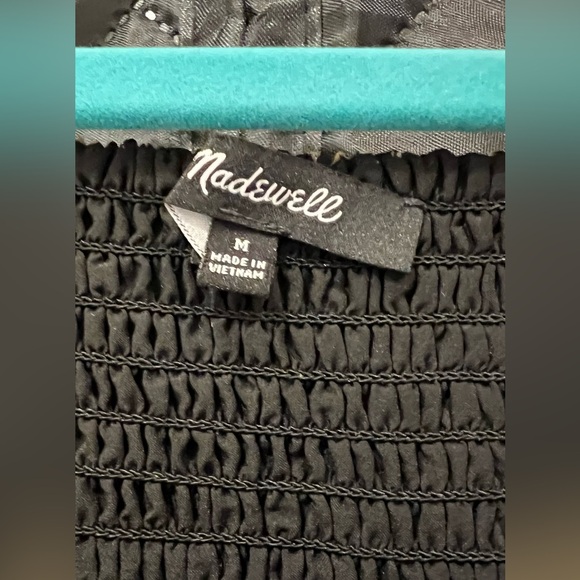 Madewell Dress - Black floral midi dress with front slit - Picture 9 of 11